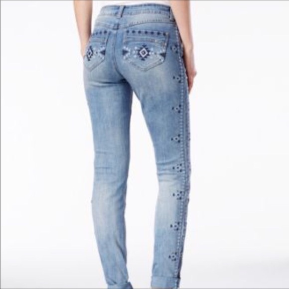 inc embroidered jeans